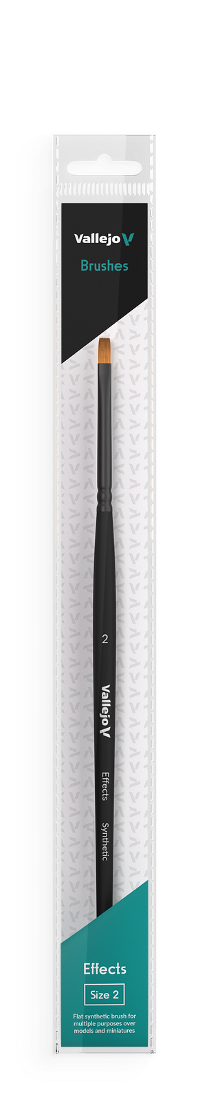 Vallejo B04002 Hobby Brushes: Effects Flat Rectangular Synthetic Brush No. 2 (8964718035181)