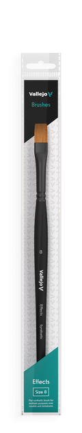 Vallejo B04008 Hobby Brushes: Effects Flat Rectangular Synthetic Brush No. 8 (8964718100717)