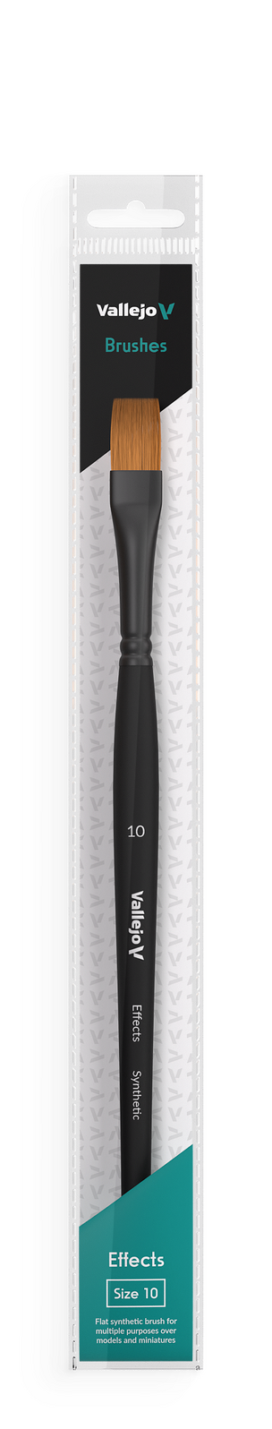 Vallejo B04010 Hobby Brushes: Effects Flat Rectangular Synthetic Brush No. 10 - Hobby City NZ (8964718133485)