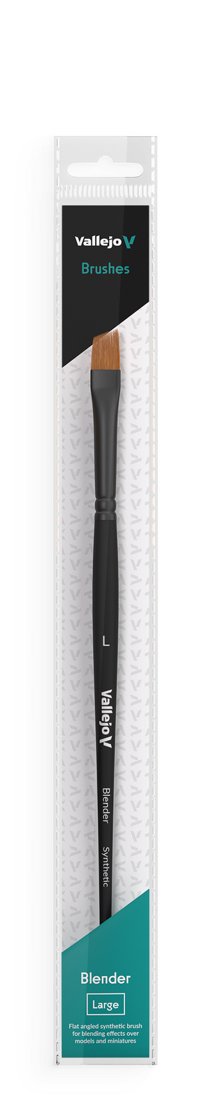 Vallejo B05003 Hobby Brushes: Blender Flat Angled Synthetic Brush Large (8964718199021)