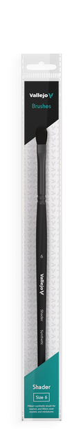 Vallejo B06006 Hobby Brushes: Shader Filbert Flat Synthetic Brush No. 6 (8964718231789)