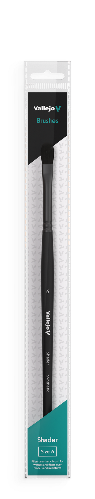 Vallejo B06006 Hobby Brushes: Shader Filbert Flat Synthetic Brush No. 6 (8964718231789)