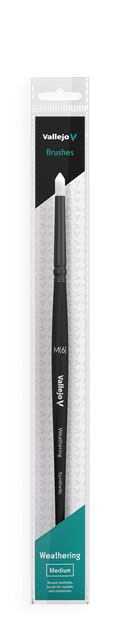 Vallejo B08002 Hobby Brushes: Weathering Round Synthetic Brush Medium (8964719182061)