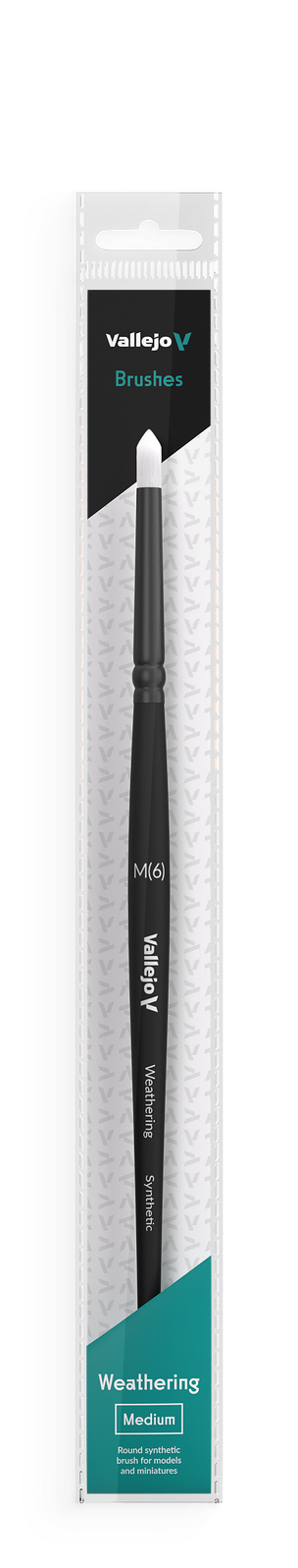 Vallejo B08002 Hobby Brushes: Weathering Round Synthetic Brush Medium (8964719182061)