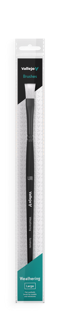 Vallejo B09003 Hobby Brushes: Weathering Flat Synthetic Brush Large (8964719837421)