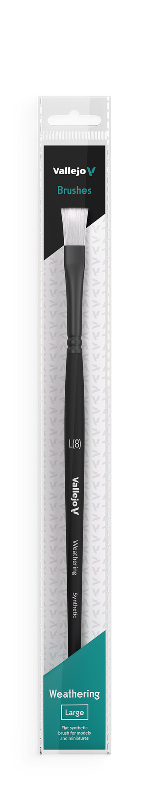 Vallejo B09003 Hobby Brushes: Weathering Flat Synthetic Brush Large (8964719837421)