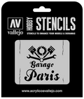 Vallejo ST-LET001 1/35 Vintage Garage Sign Stencil (8964720132333)