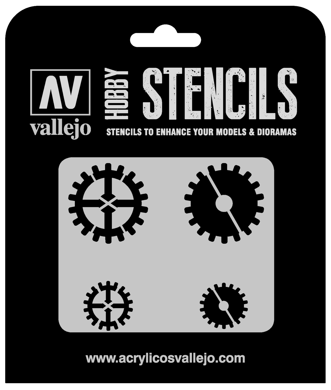 Vallejo ST-SF001 Gear Markings Stencil (8964720787693)