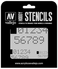 Vallejo ST-SF004 Digital Numbers Stencil (8964720853229)