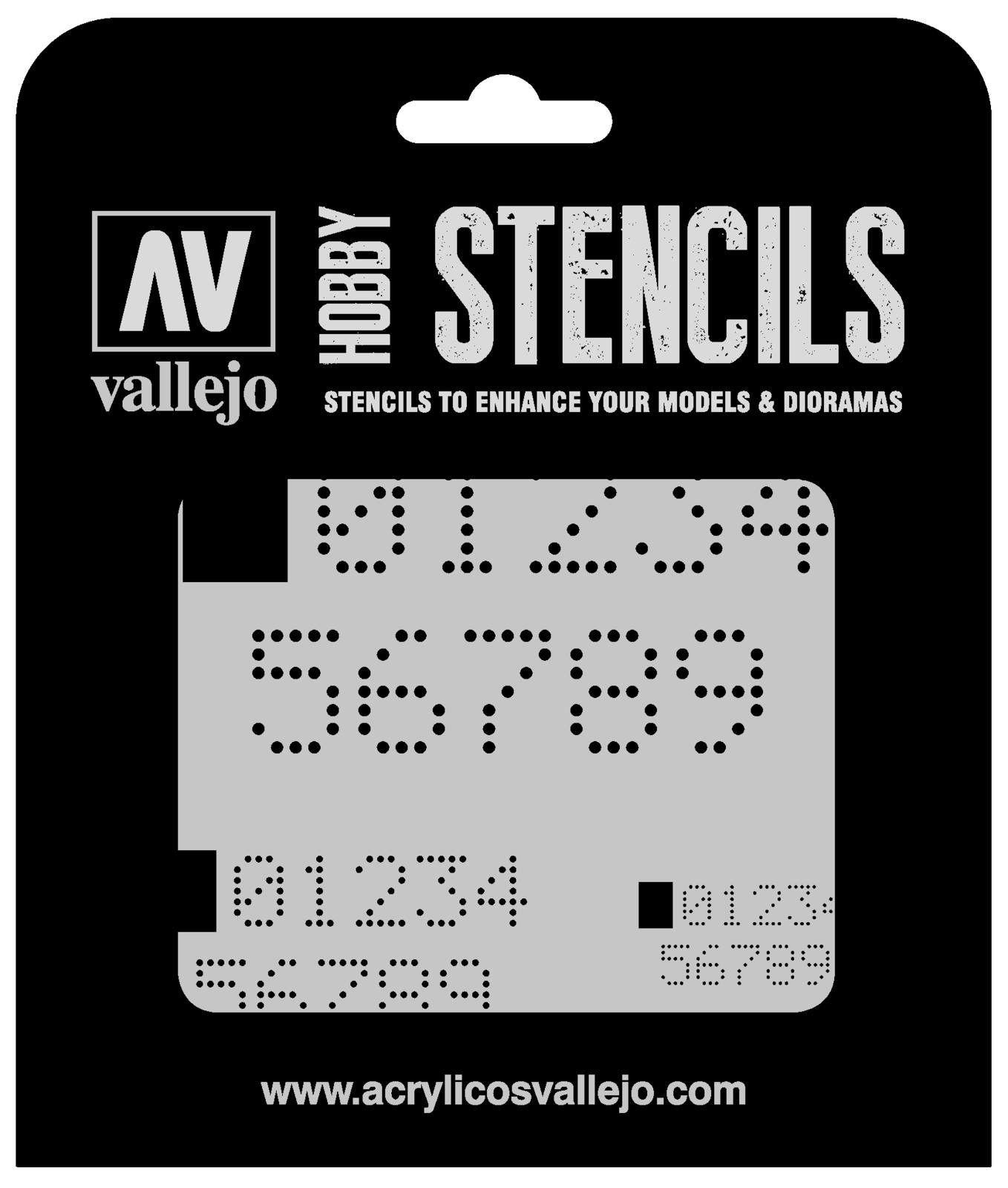 Vallejo ST-SF004 Digital Numbers Stencil (8964720853229)