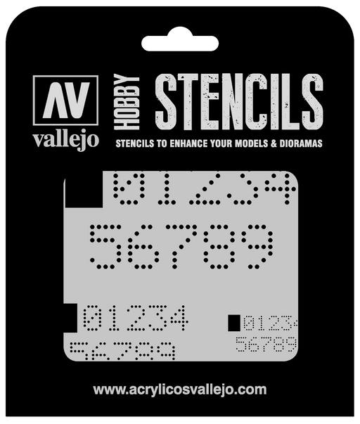 Vallejo ST-SF004 Digital Numbers Stencil - Hobby City NZ (8964720853229)