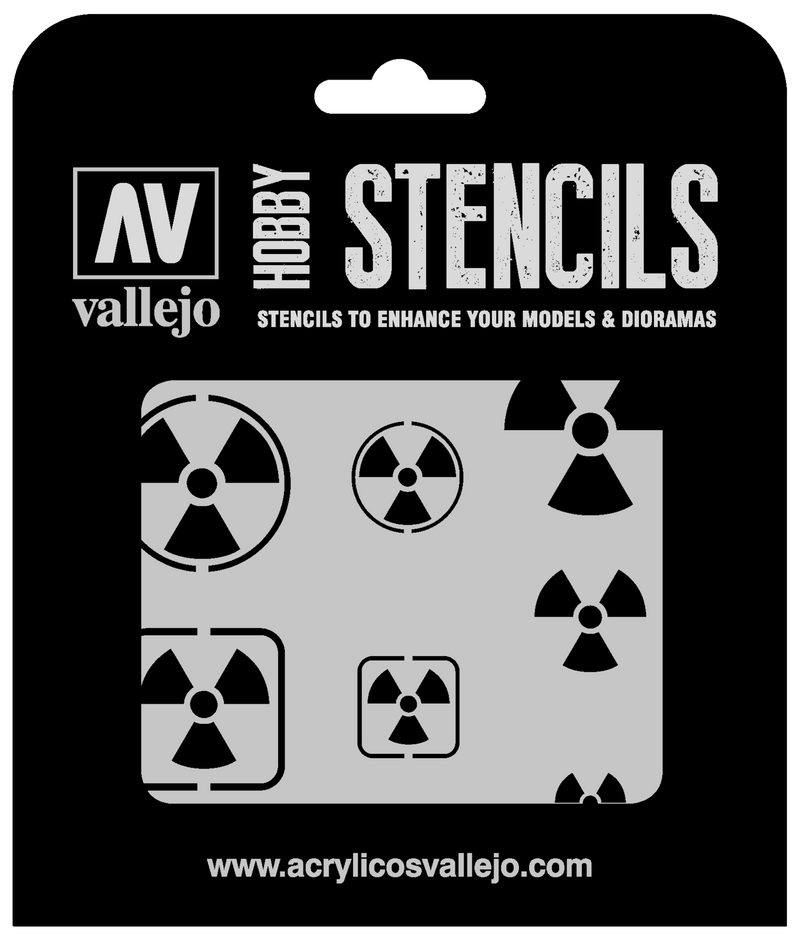 Vallejo ST-SF005 Radioactivity Signs Stencil - Hobby City NZ (8964720885997)