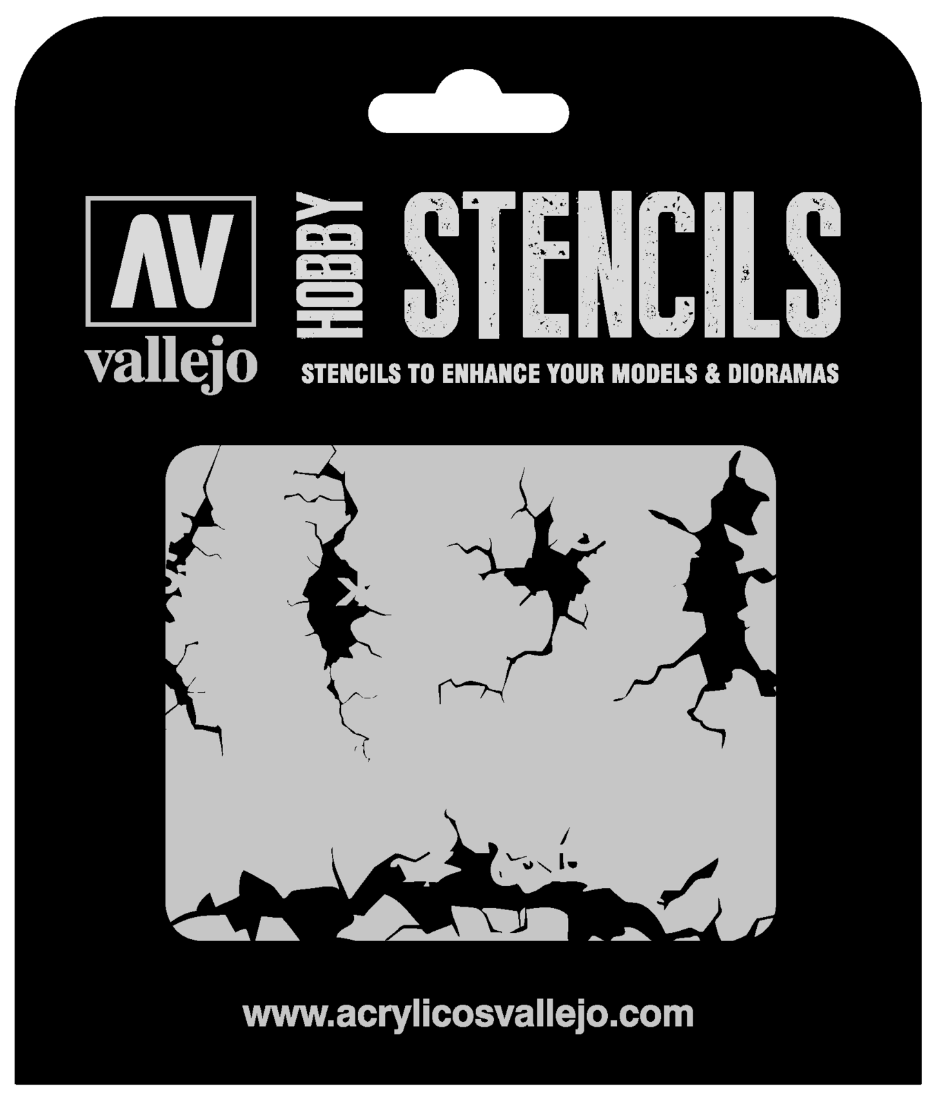 Vallejo ST-TX001 1/35 Cracked Wall Stencil (8964720951533)