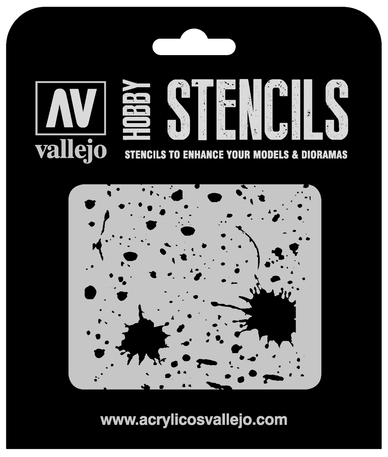 Vallejo ST-TX003 1/35 Splash & Stains Stencil (8964721017069)