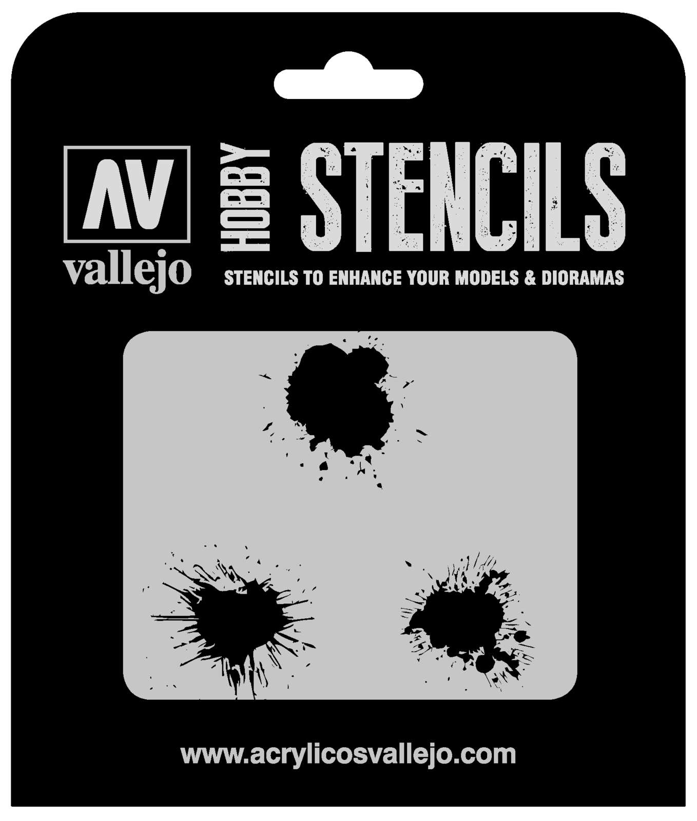 Vallejo ST-TX005 1/35 Paint Stains Stencil (8964721082605)