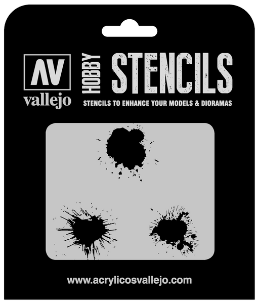 Vallejo ST-TX005 1/35 Paint Stains Stencil - Hobby City NZ (8964721082605)