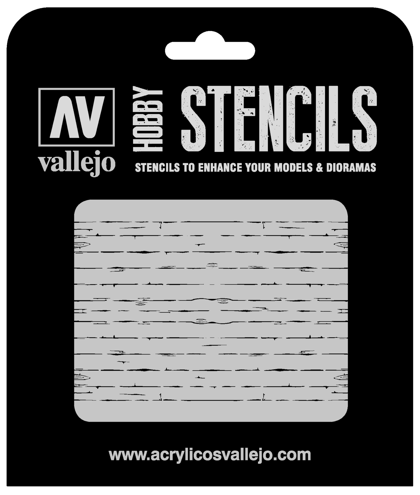 Vallejo ST-TX006 1/35 Wood Texture Num. 1 Stencil (8964721639661)