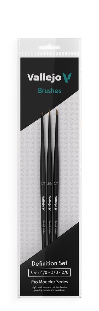 Vallejo Brush Set - Pro Modeler - Definition Set - Natural Hair