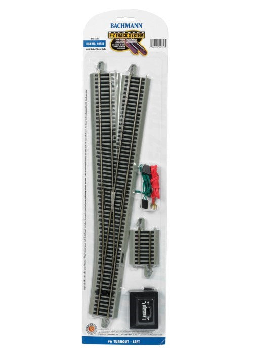 zBachmann 44559 EZ Track #6 Turnout Left HO (6660634247217)