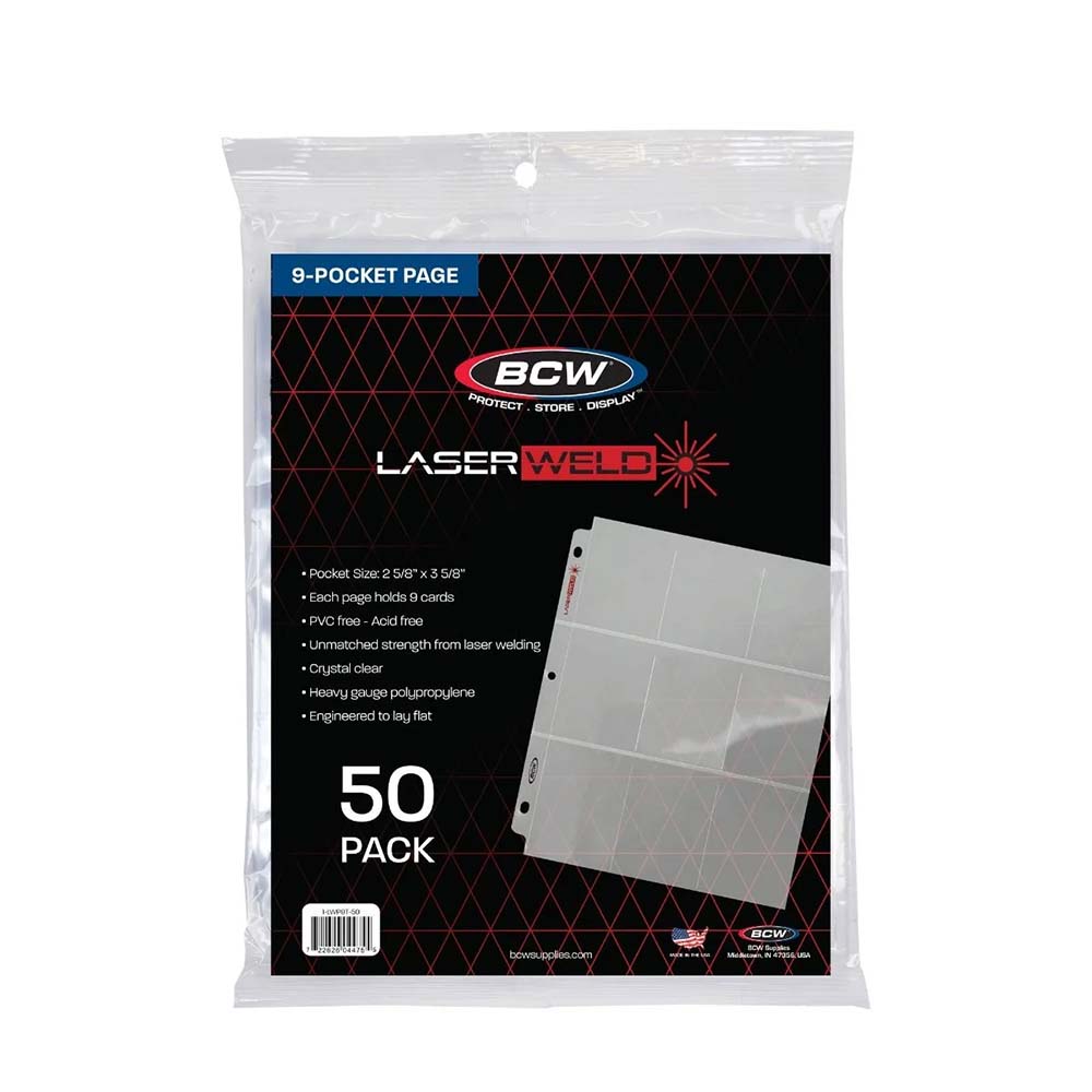 BCW / Monster 9 Pocket Protective Pages Laserweld (50 CT. PACK)