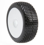 Beta Freeride Super Soft Tyres with Inserts White Wheels Pair RC Wheel & Tyre Set 1/8 Scale (2)