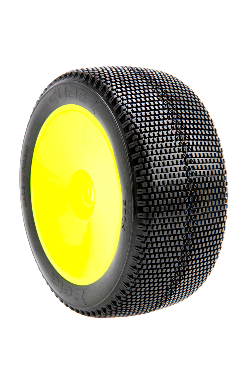 CUBEZ Soft Yellow 1/8 Scale RC Wheel & Tyre Set