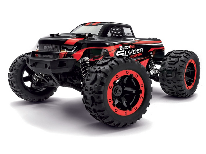 BlackZon Slyder MT Turbo Red RC Monster Truck 1/16 Scale