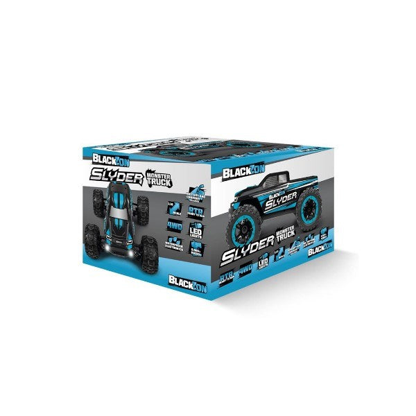 BlackZon 540104 1/16 4WD Slyder MT Electric Monster Truck RTR - Blue (8120468242669)