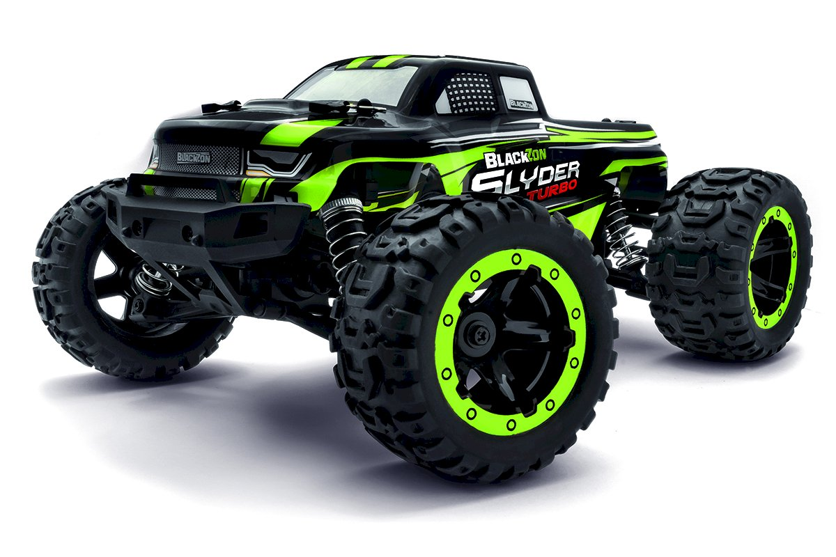 BlackZon Slyder MT Turbo Green RC Monster Truck 1/16 Scale