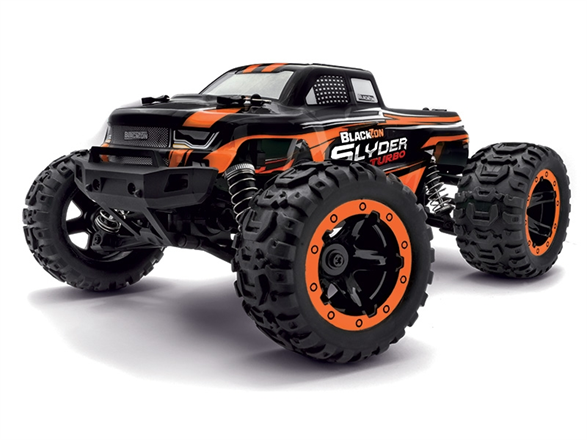 BlackZon Slyder MT Turbo Orange RC Monster Truck 1/16 Scale