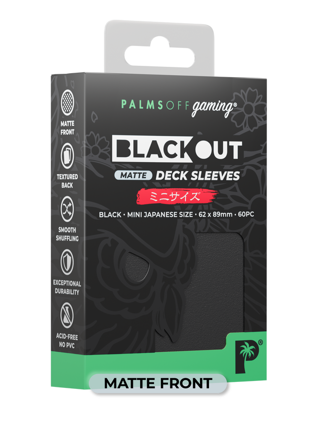 Palms Off BODS-JPN-BLK-M Blackout Deck Sleeves (60) Black Matte â€“ Japanese Size (9250504573165)