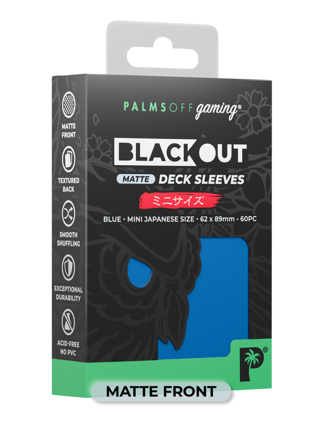 Palms Off BODS-JPN-BLU-M Blackout Deck Sleeves (60) Blue Matte â€“ Japanese Size (9250504638701)