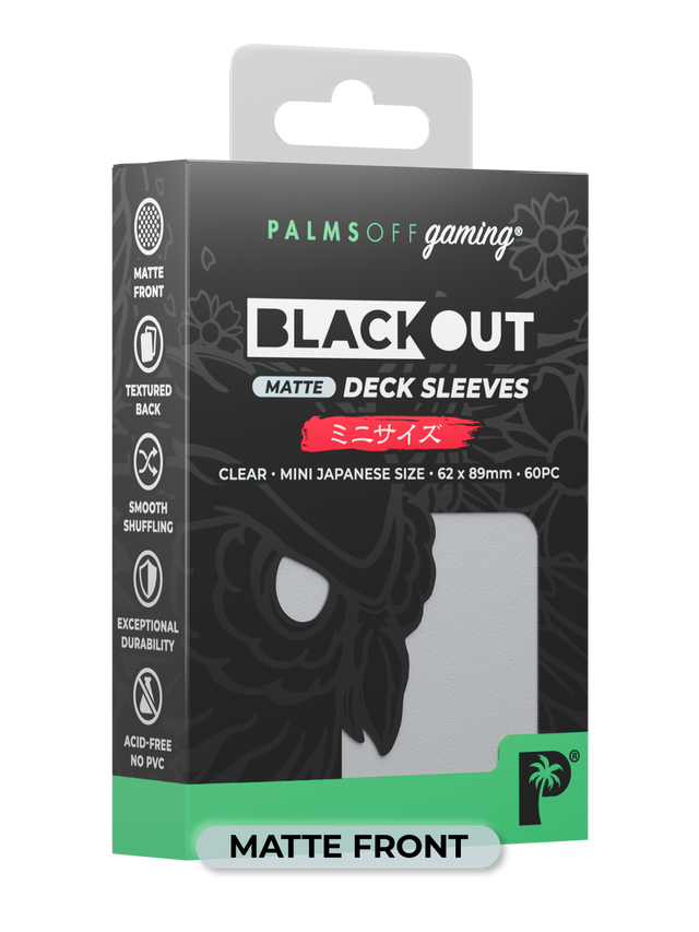 Palms Off BODS-JPN-CLR-M Blackout Deck Sleeves (60) Clear Matte â€“ Japanese Size (9250504737005)
