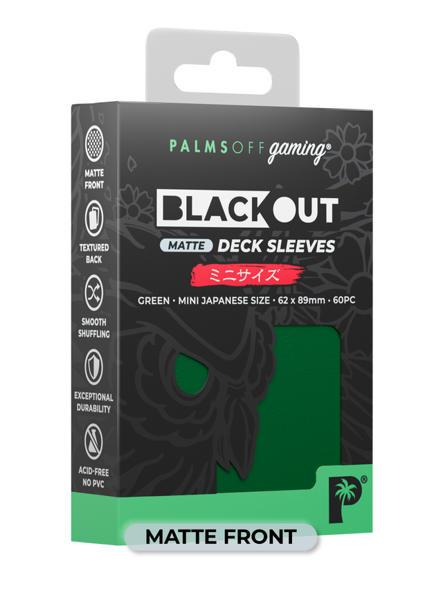 Palms Off BODS-JPN-GRN-M Blackout Deck Sleeves (60) Green Matte â€“ Japanese Size (9250504802541)