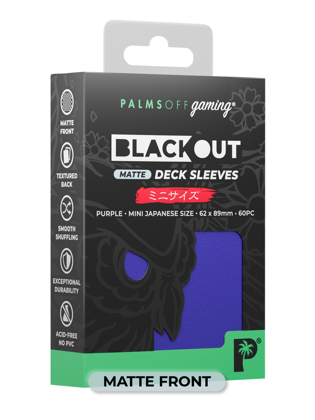 Palms Off BODS-JPN-PUR-M Blackout Deck Sleeves (60) Purple Matte â€“ Japanese Size (9250505359597)