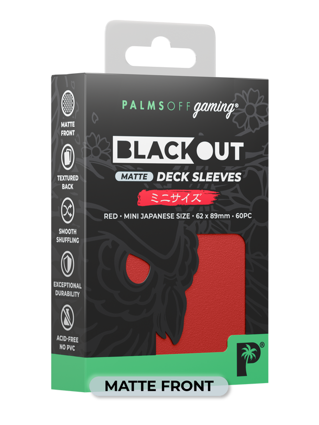 Palms Off BODS-JPN-RED-M Blackout Deck Sleeves (60) Red Matte â€“ Japanese Size (9250505425133)
