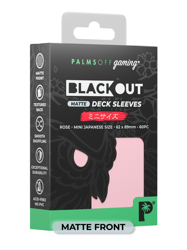 Palms Off BODS-JPN-ROS-M Blackout Deck Sleeves (60) Rose Matte â€“ Japanese Size (9250505588973)