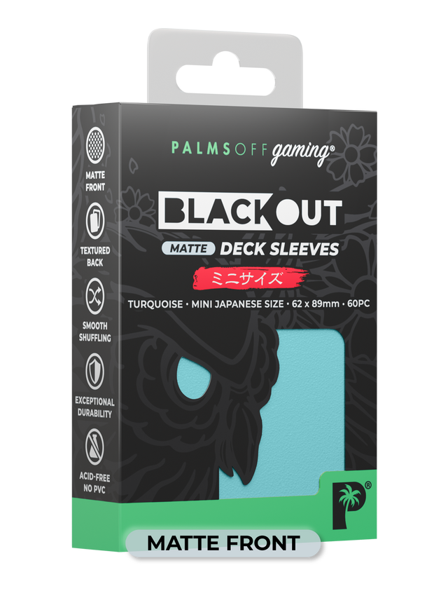 Palms Off BODS-JPN-TQS-M Blackout Deck Sleeves (60) Turquoise Matte â€“ Japanese Size (9250505621741)