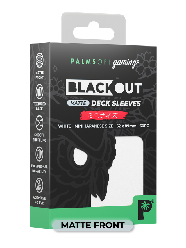 Palms Off BODS-JPN-WHI-M Blackout Deck Sleeves (60) White Matte â€“ Japanese Size (9250505720045)