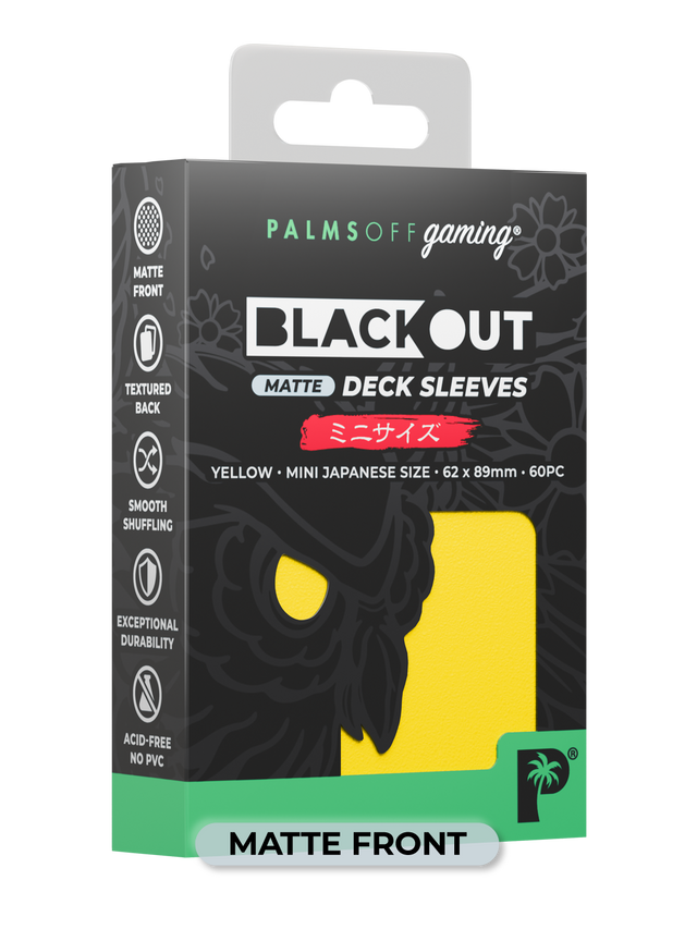 Palms Off BODS-JPN-YEL-M Blackout Deck Sleeves (60) Yellow Matte â€“ Japanese Size (9250505785581)