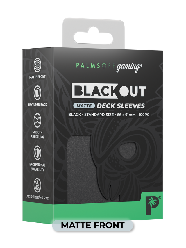 Palms Off BODS-ST-BLK-M Blackout Deck Sleeves (100) Black (Matte Front) (9250505851117)