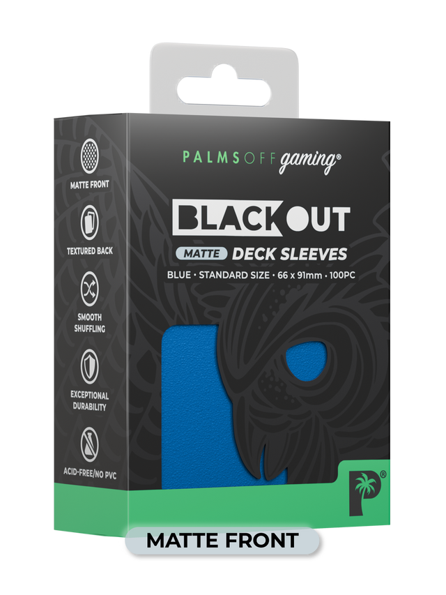 Palms Off BODS-ST-BLU-M Blackout Deck Sleeves (100) Blue (Matte Front) (9250505916653)
