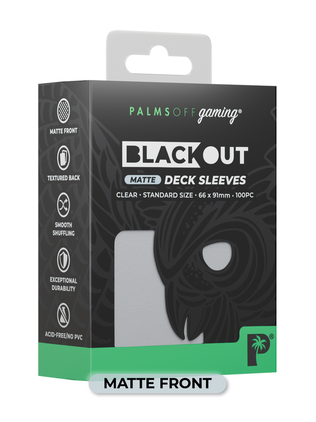 Palms Off BODS-ST-CLR-M Blackout Deck Sleeves (100) Clear (Matte Front) (9250506047725)