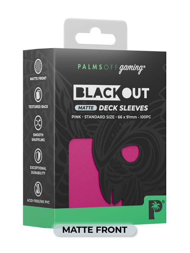 Palms Off BODS-ST-PNK-M Blackout Deck Sleeves (100) Pink (Matte Front) (9250506899693)
