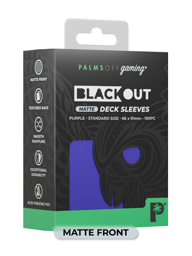 Palms Off BODS-ST-PUR-M Blackout Deck Sleeves (100) Purple (Matte Front) (9250506965229)