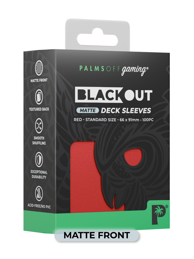 Palms Off BODS-ST-RED-M Blackout Deck Sleeves (100) Red (Matte Front) (9250507096301)