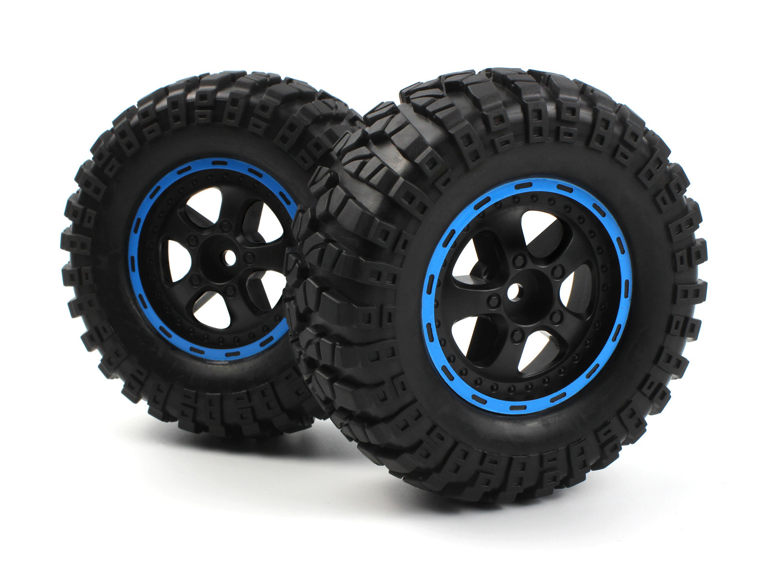 Blackzon Smyter DT Black/Blue Assembled RC Wheel & Tyre Set