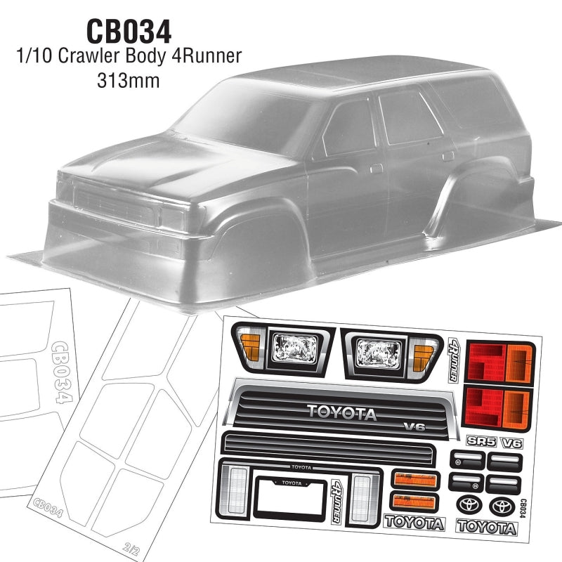 Team C Toyota 4Runner Crawler RC Car Body WB 313mm Width 210mm 1/10 Scale