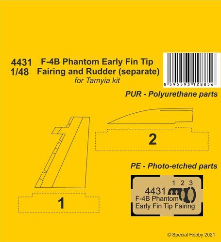 CMK 4431 1/48 F-4B Phantom Early Fin Tip Fairing and Rudder (separate) - Hobby City NZ