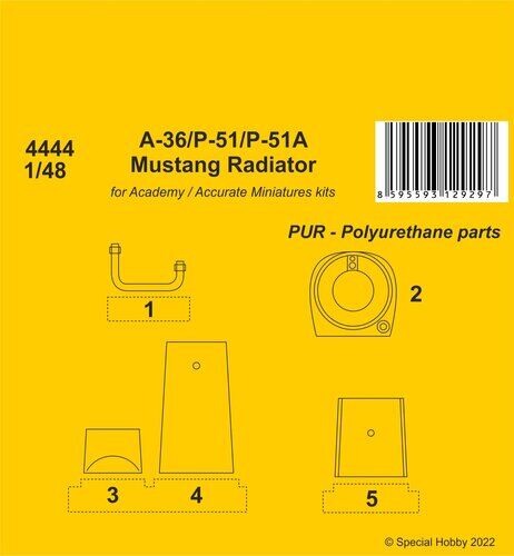 CMK 4444 1/48 A-36 Apache / P-51 / P-51A Mustang Radiator - Hobby City NZ